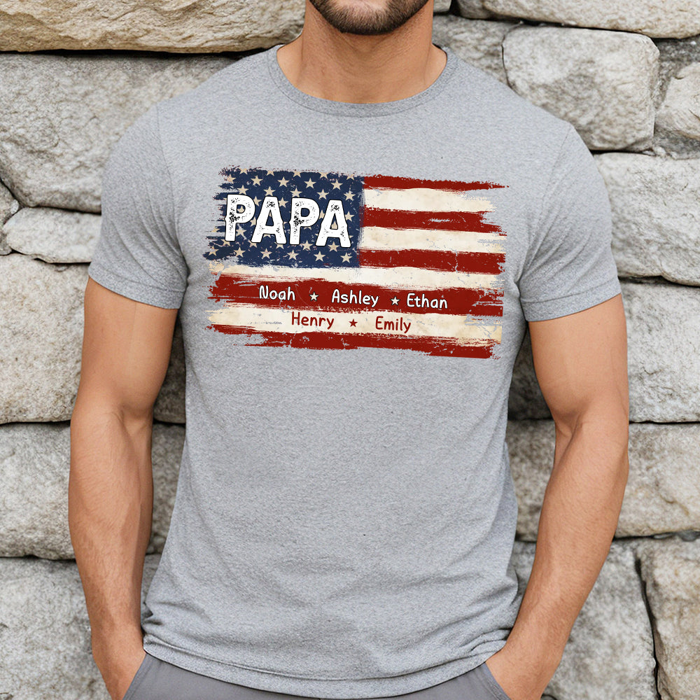 Papas Leben – 4. Juli – Personalisiertes Vater-T-Shirt und Hoodie