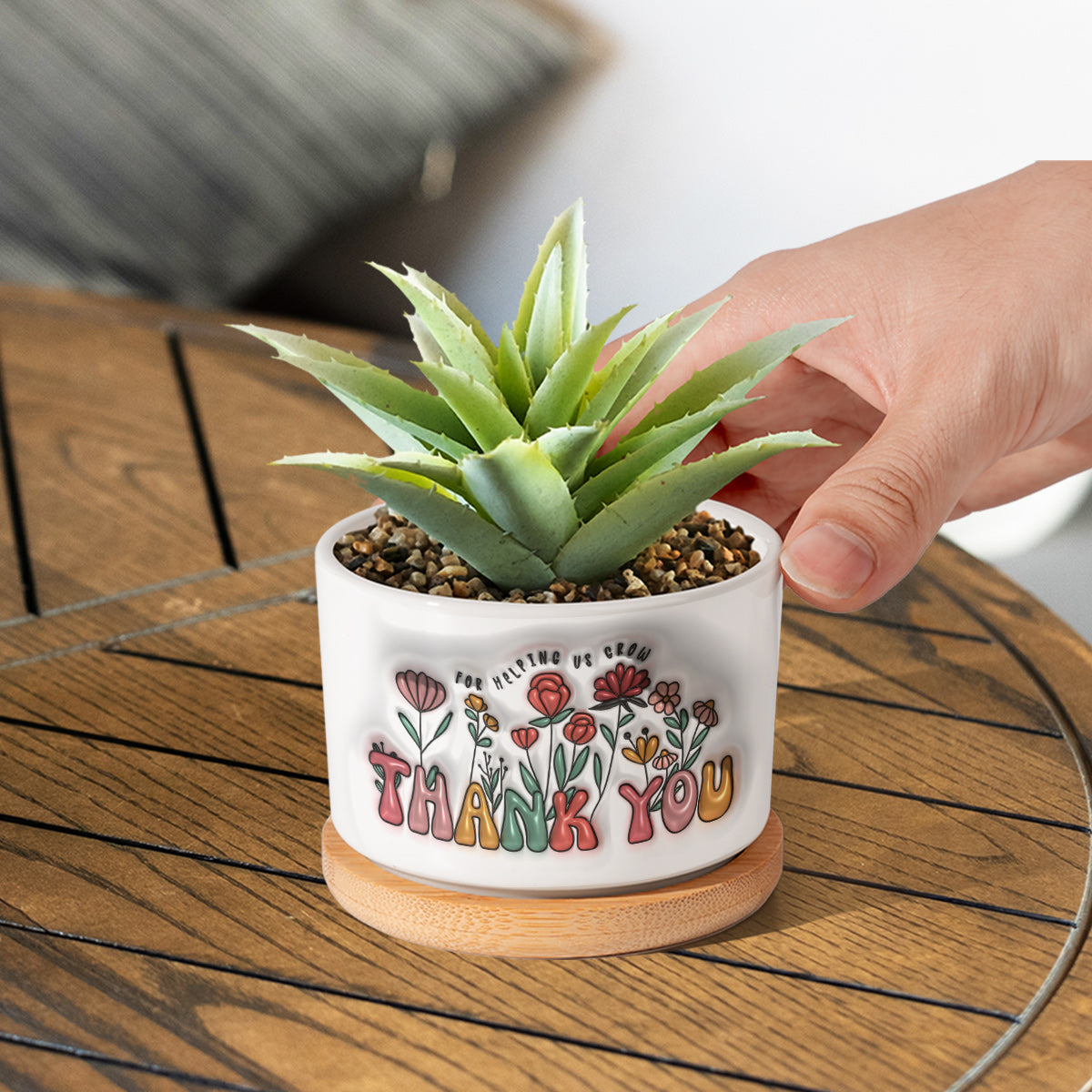 Thank You For Helping Us Grow - Personalized Teacher Ceramic Plant Pot