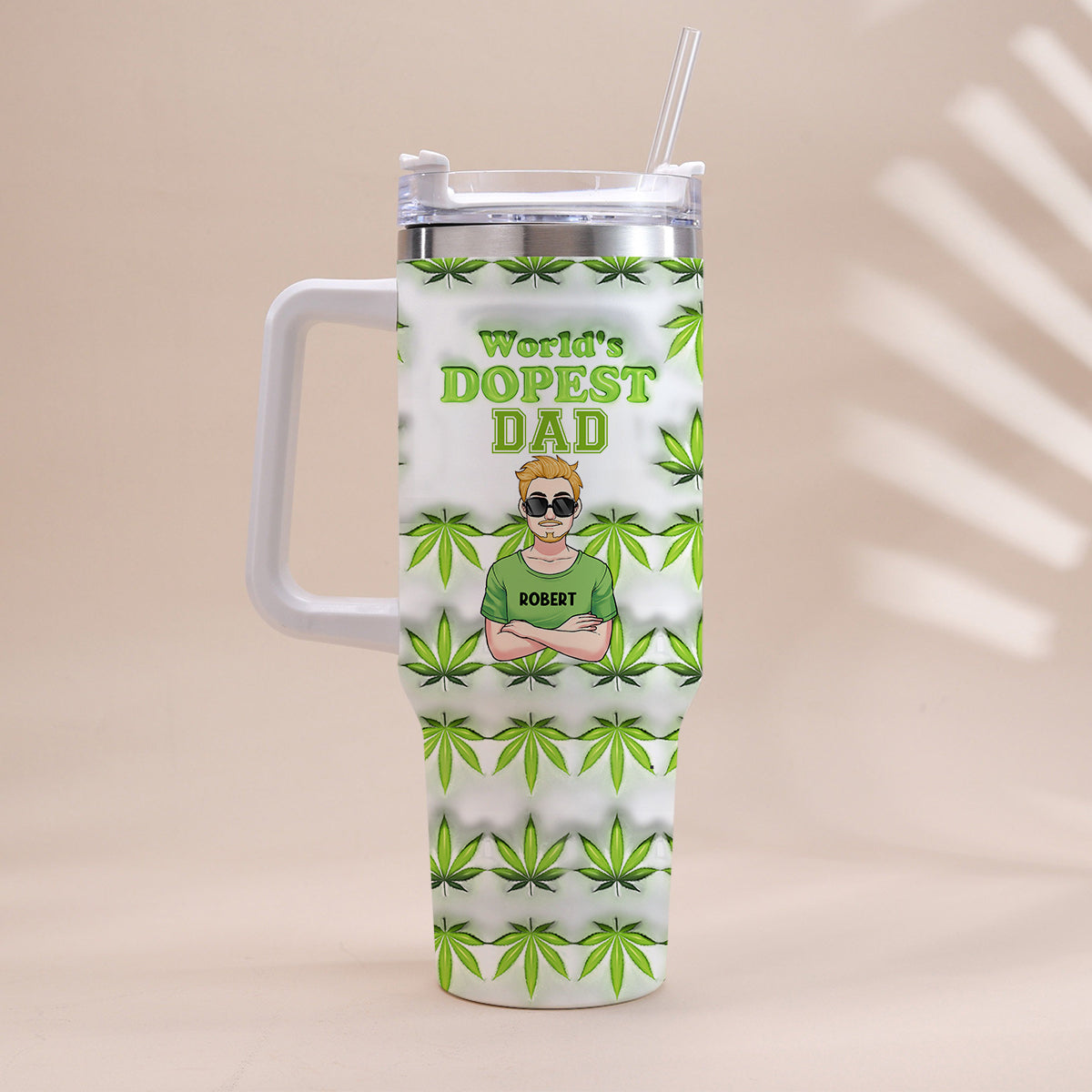 Der coolste Papa aller Zeiten – personalisierter Vaterbecher mit Henkel