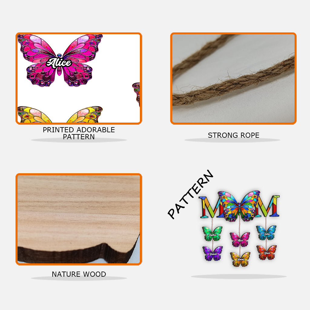 Wunderschöne Schmetterlingsmama - Personalisiertes Mutter-Schild aus Palettenholz