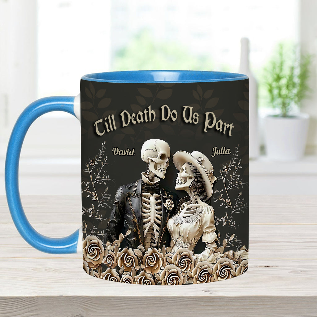 Bis dass der Tod uns scheidet – Personalisierte Tasse für Paare