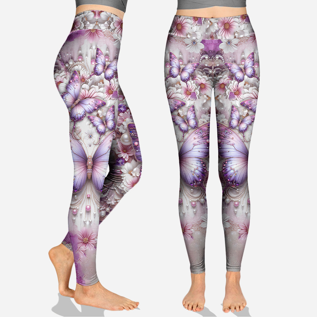 Purple Butterflies - Personalized Butterfly Hoodie and Leggings