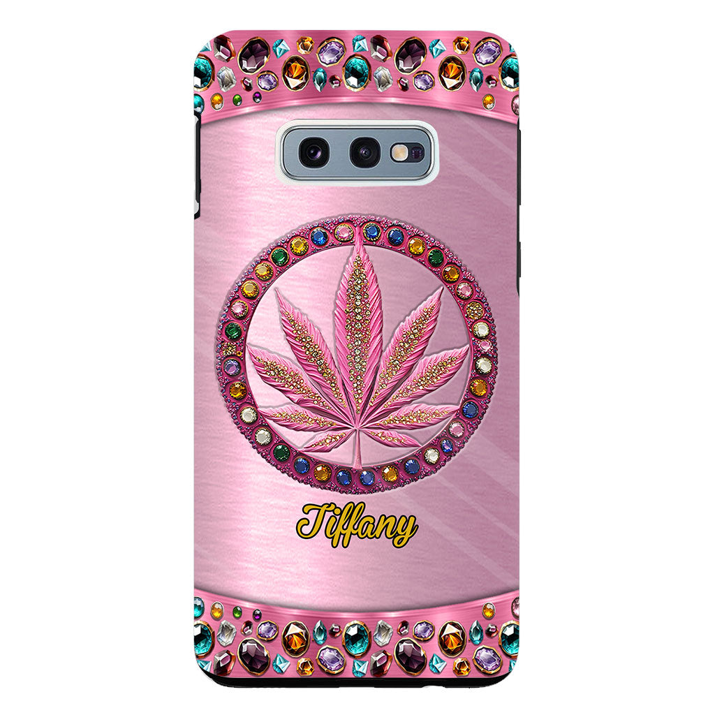 Stoner Chick – Personalisierte, durchsichtige Handyhülle mit Weed-Motiv