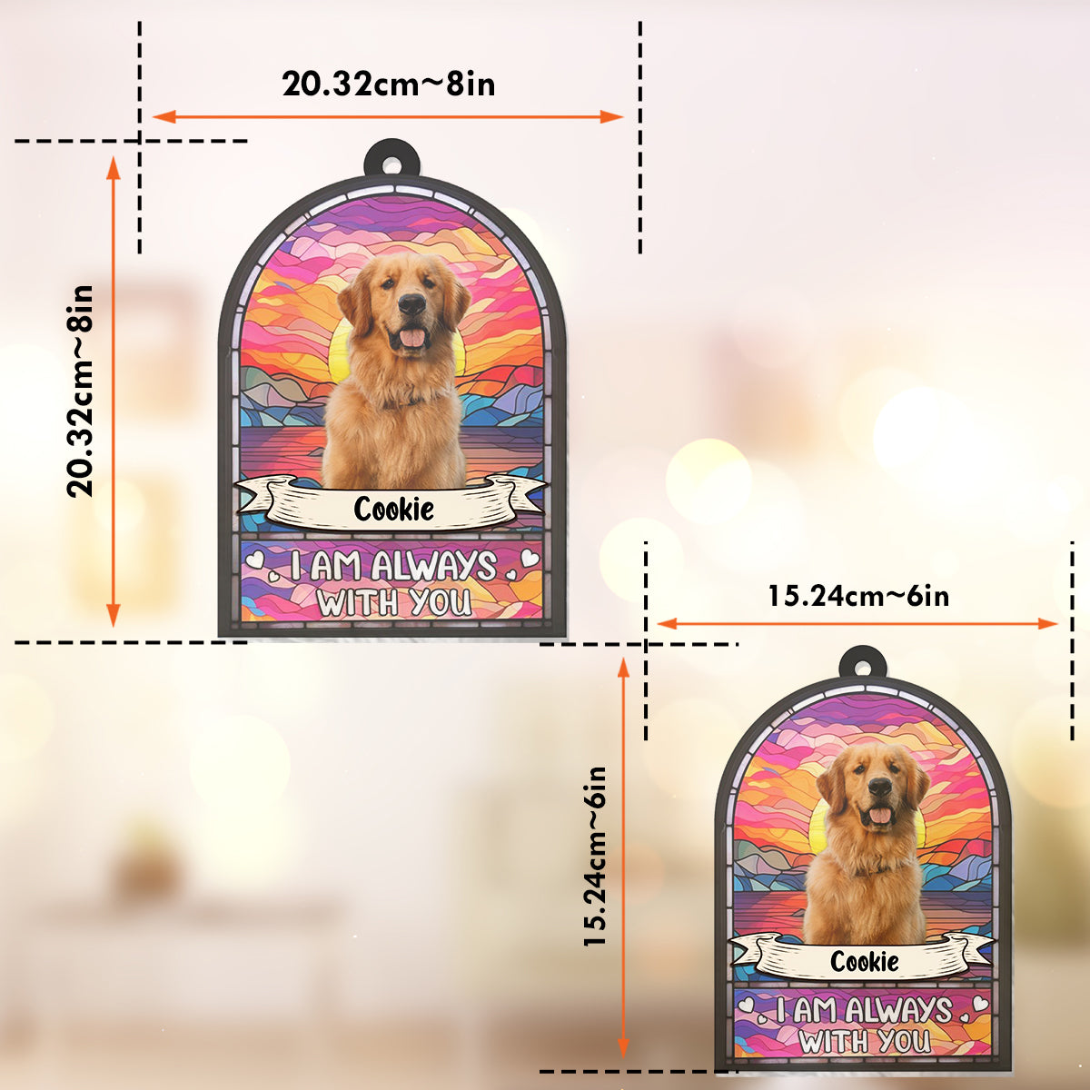 Ich bin immer bei dir – Personalisierter Hunde-Fensterhänger 