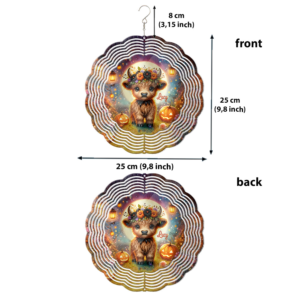 Halloween-Hochlandkuh - Personalisierter Windspinner