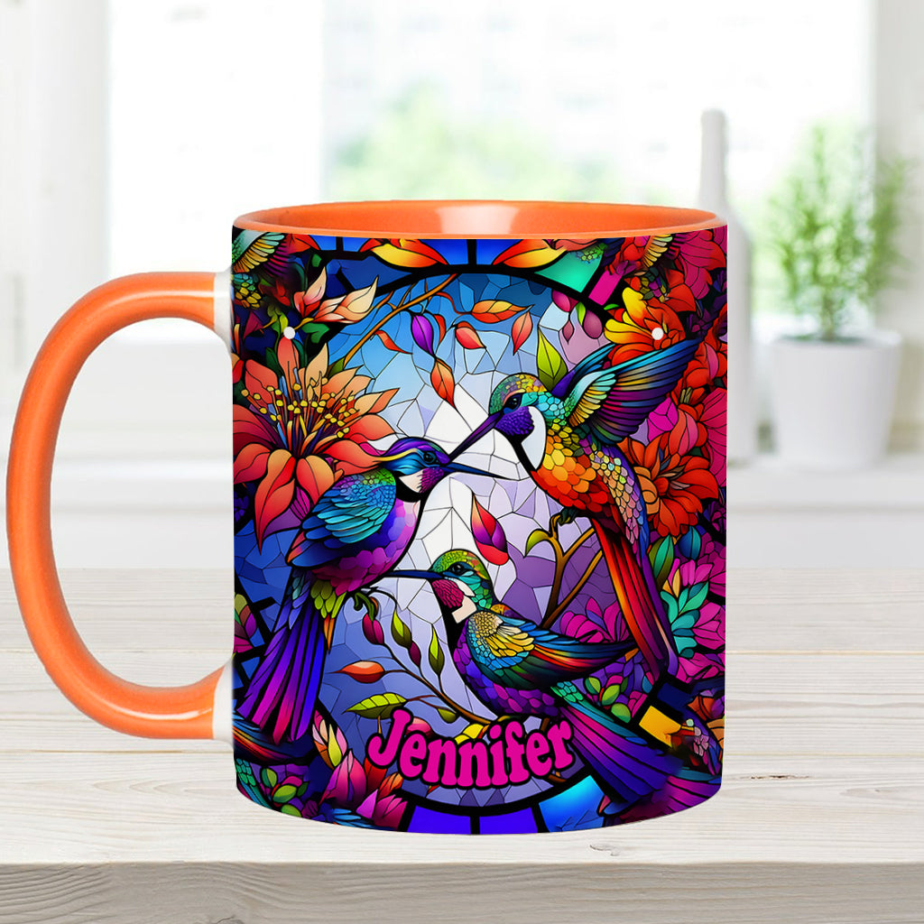 Personalisierte Tasse mit Kolibri-Motiv – ideal für alle, die Kolibris lieben.