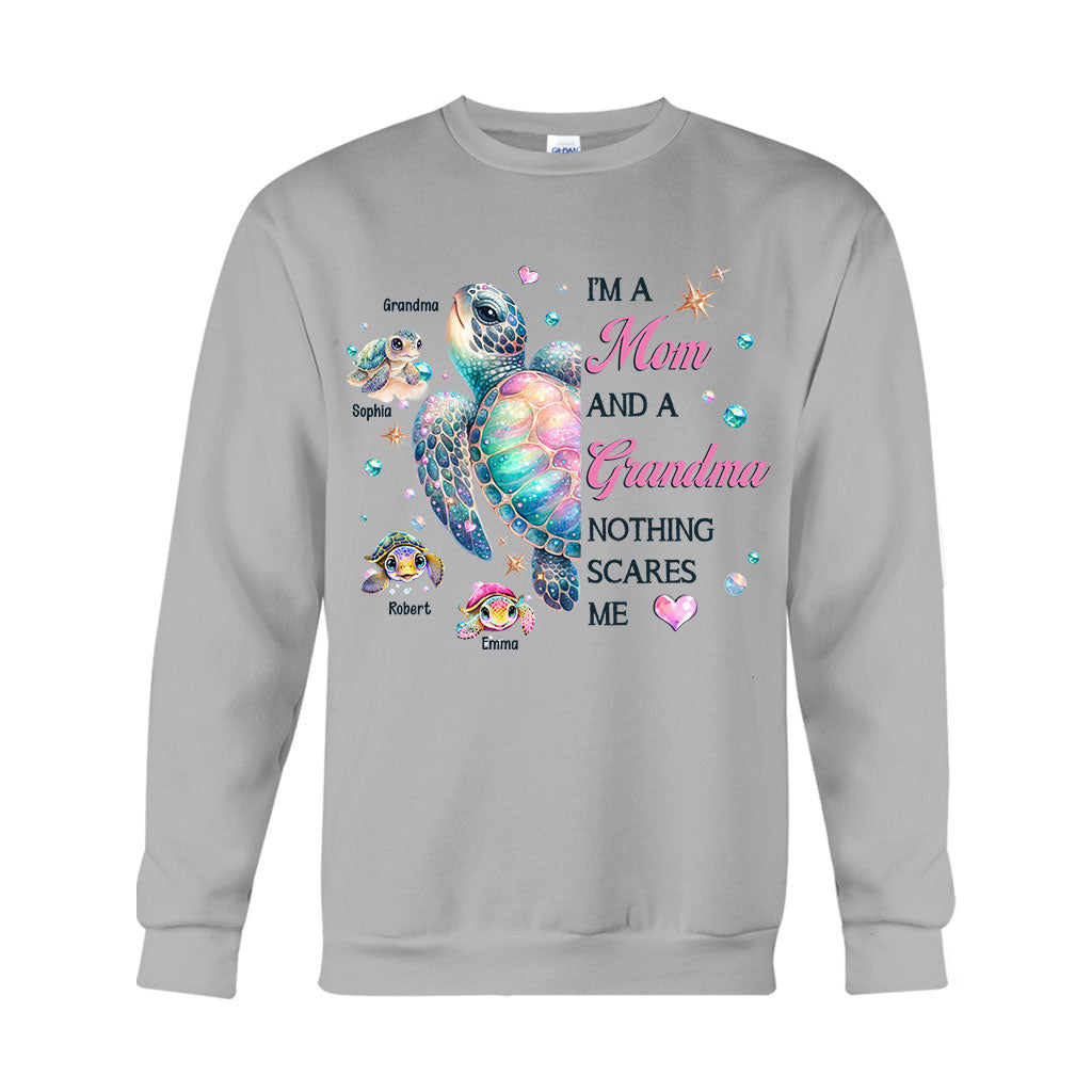 Nichts kann mir Angst machen – Oma Schildkröte – Personalisiertes Oma-T-Shirt und Hoodie