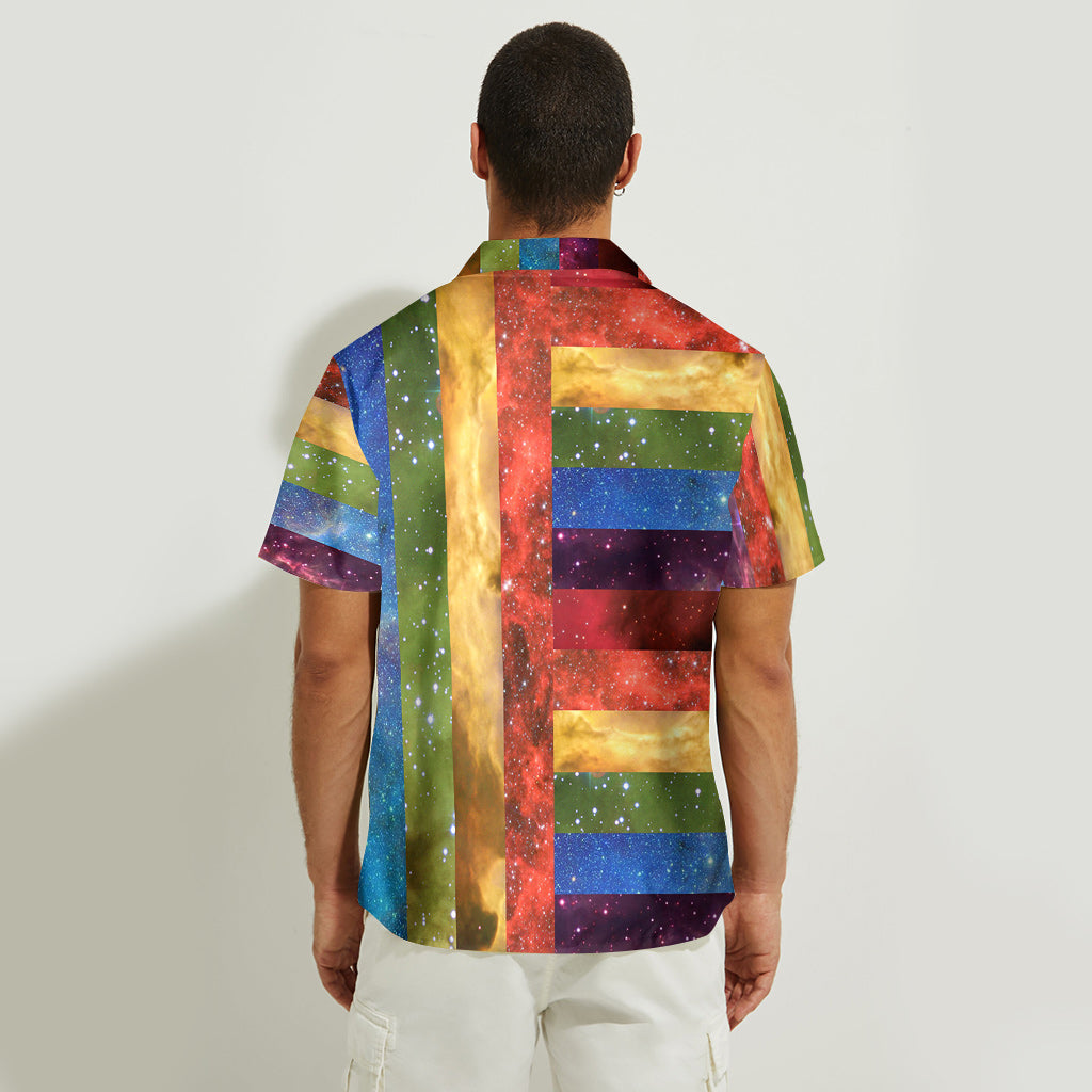 Regenbogen-Pride-Muster Galaxy - Personalisiertes Hawaiihemd zur Unterstützung der LGBTQ+-Community