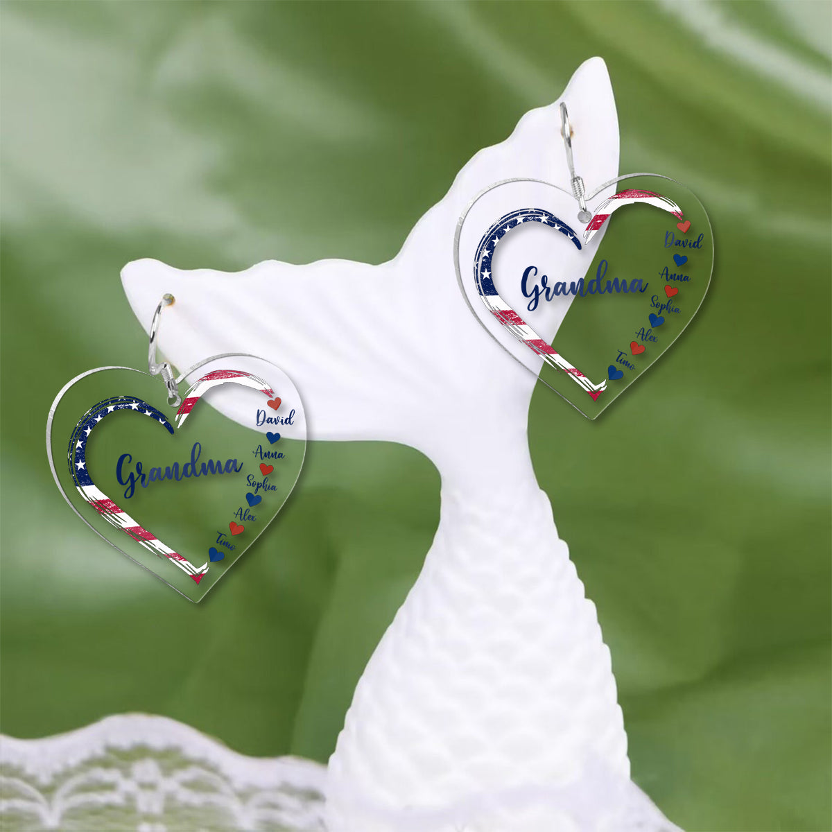 Erst Mama, jetzt Oma – Personalisierte transparente Oma-Ohrringe