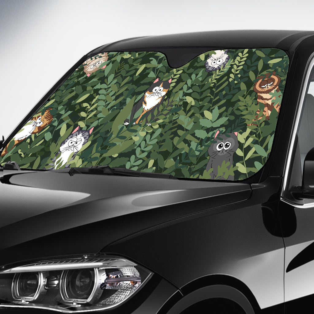 Versteckte Katze – Personalisierter Auto-Sonnenschutz mit Katze