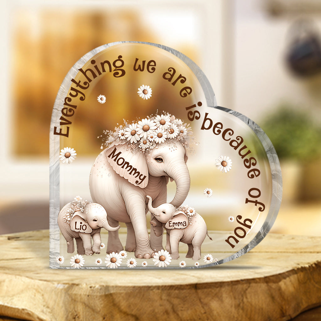 Niedlicher Elefant – Personalisierte Acrylplakette in Sonderform für Oma