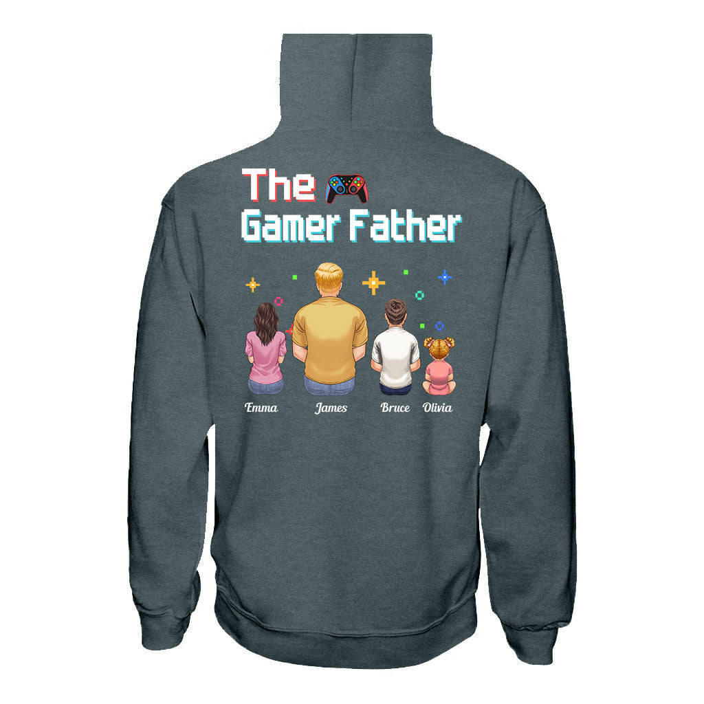 Der Gamer-Papa – Gaming-Vater für jeden Titel – Personalisiertes Videospiel-T-Shirt und Hoodie