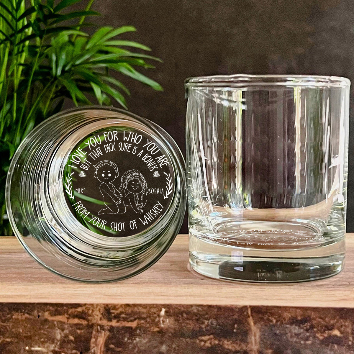Ich liebe dich, so wie du bist – personalisiertes Whiskyglas für Paare mit Gravur