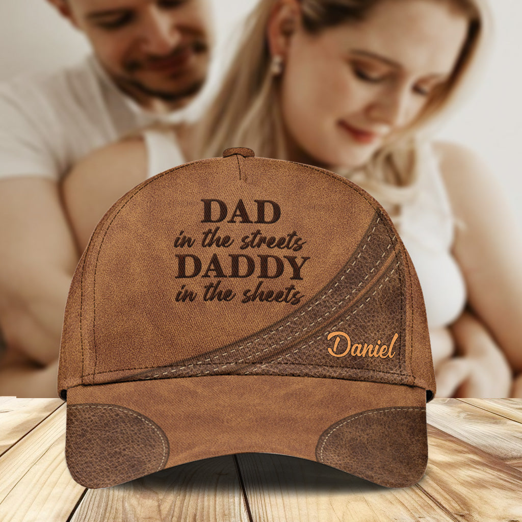 Papa auf der Straße, Papa im Bett – Personalisierte klassische Vaterkappe