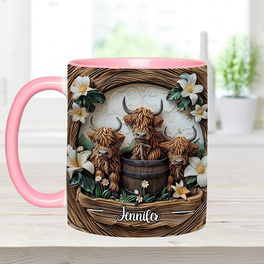 Liebe Hochlandrinder - Personalisierte Tasse