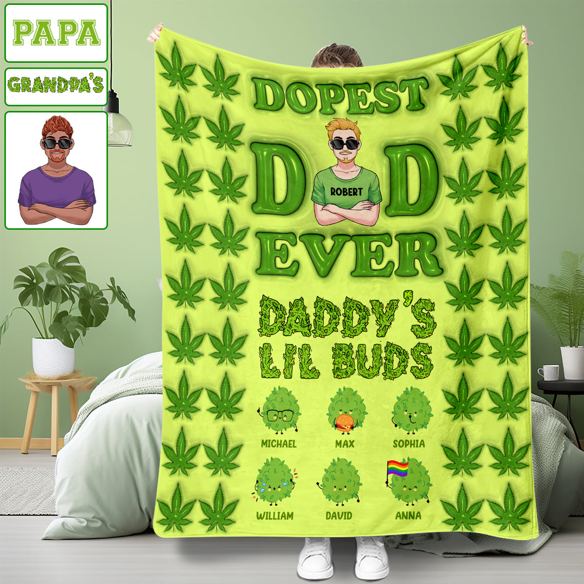 Dopest Dad Ever - Personalized Father Blanket