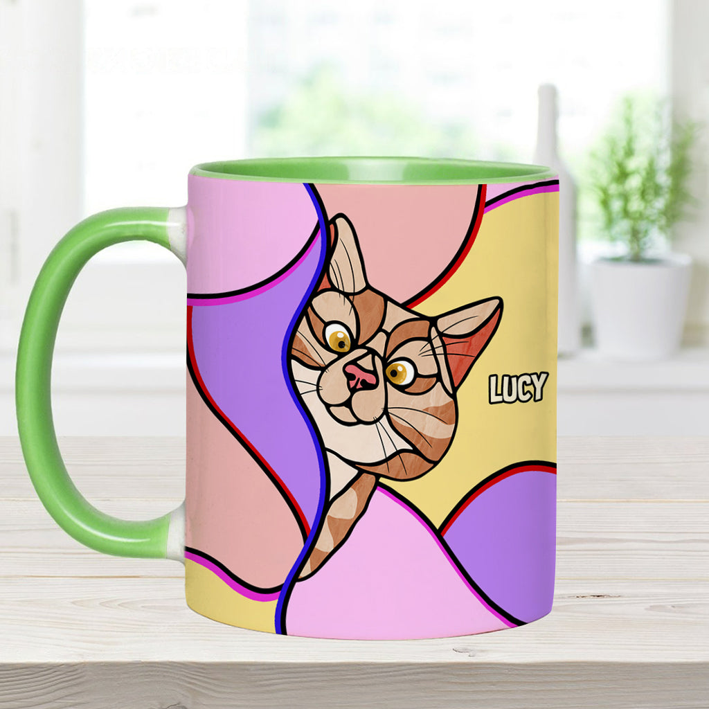 Peeking Cats - Personalized Cat Accent Mug