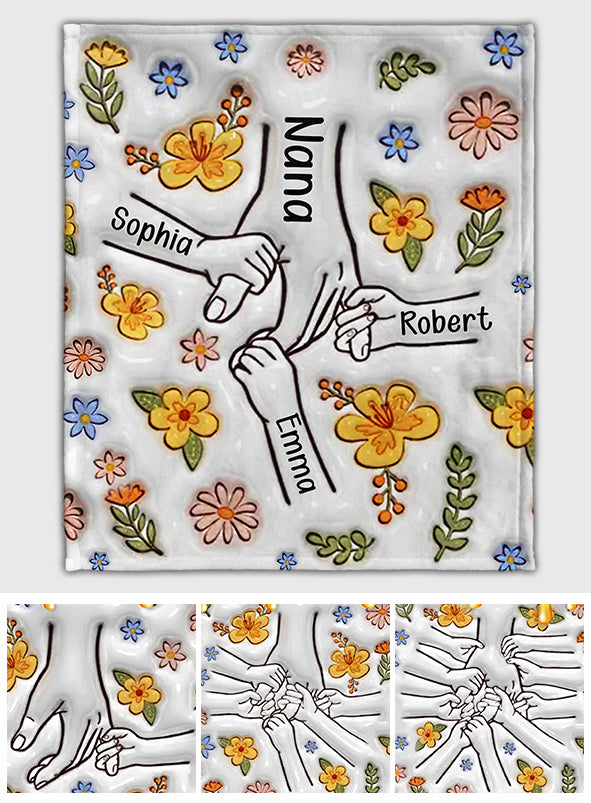 Du hältst unsere Hand – personalisierte Mutterdecke