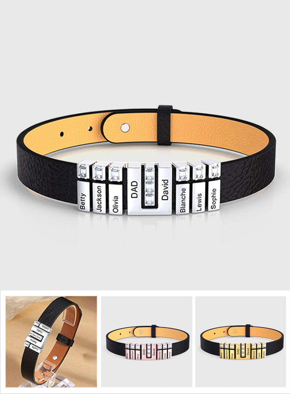 Papa-Armband mit Anhängern – Personalisiertes Herrenarmband mit Anhängern