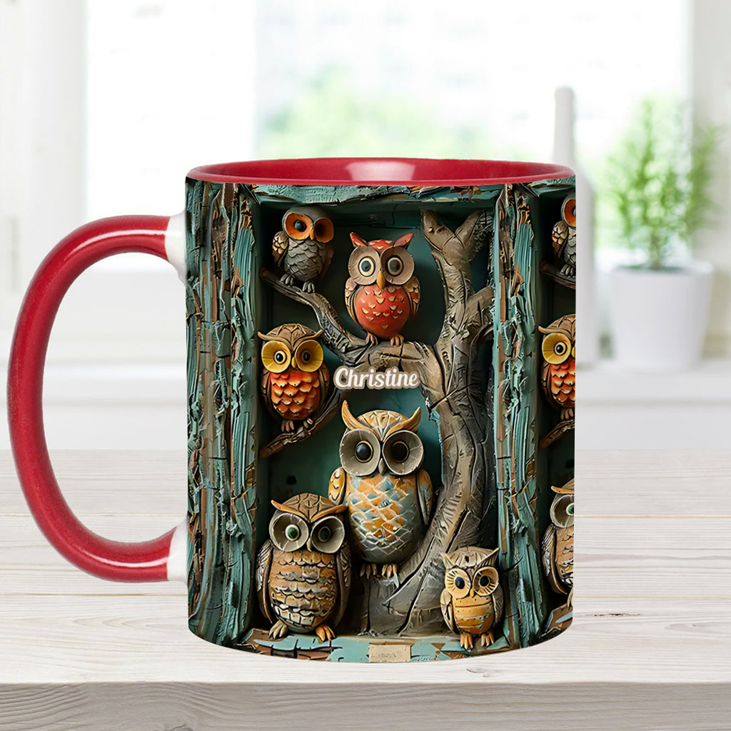 Einfach ein Mädchen, das Eulen liebt – personalisierte Tasse mit Eulenmotiv