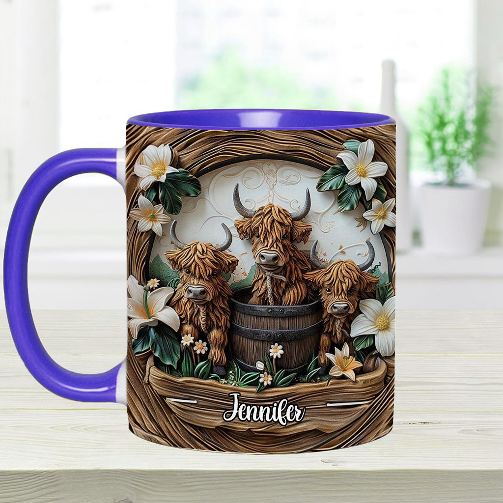Liebe Hochlandrinder - Personalisierte Tasse