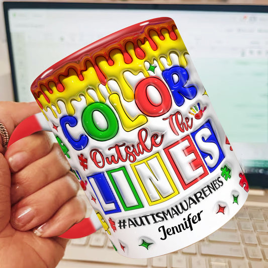 Autism Awareness - Personalized Autism Awareness Accent Mug