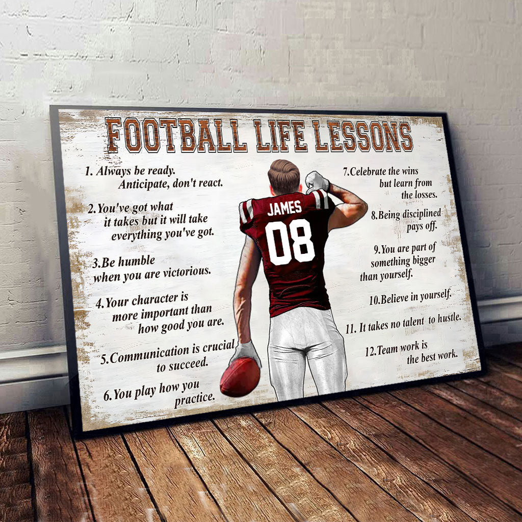 Fußball-Lebenslektionen – Personalisierte Fußball-Leinwand und Poster