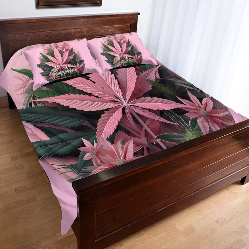 Pink In My Area – Personalisiertes Weed-Bettwäscheset