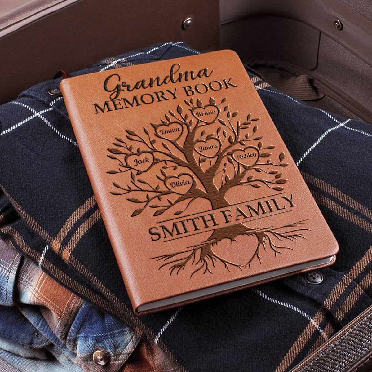 Grandma/ Grandpa/ Abuela... Memory book - Personalized Grandma Leather Journal