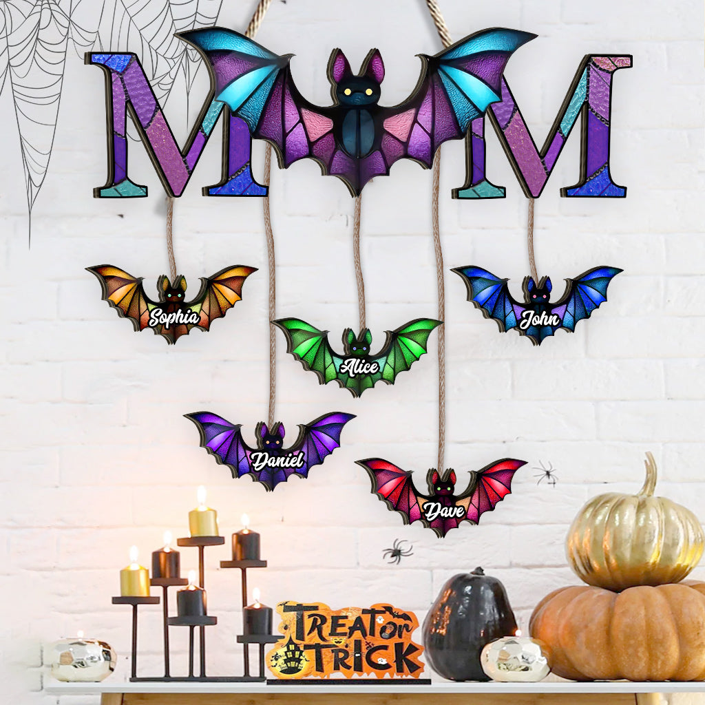 Halloween Bat Crew - Personalisiertes Mutter-Palettenholzschild