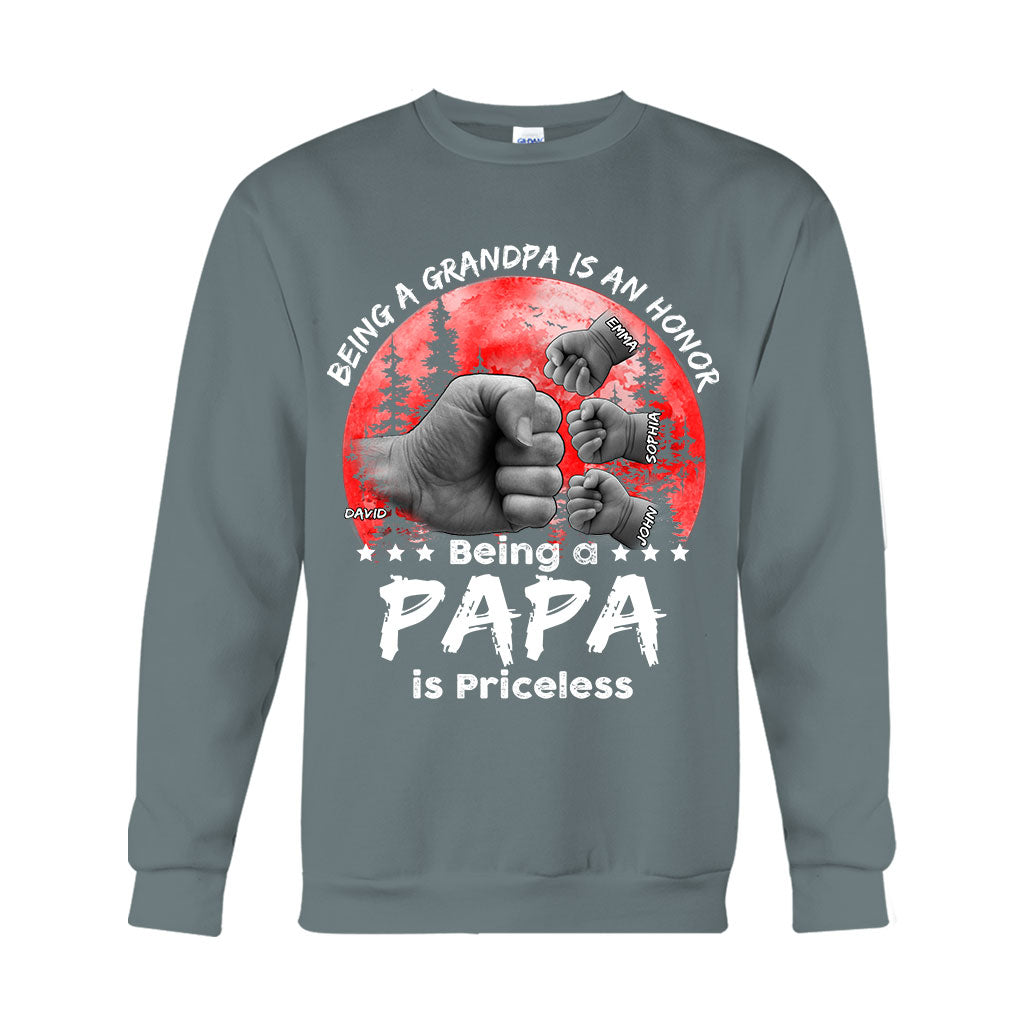 Father Son Red Moon Fist Bump - Personalized Father T-shirt And Hoodie