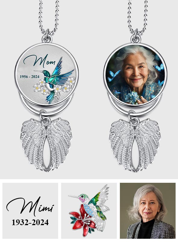 Für immer in meinem Herzen – Personalisierter Gedenkflügel-Anhänger