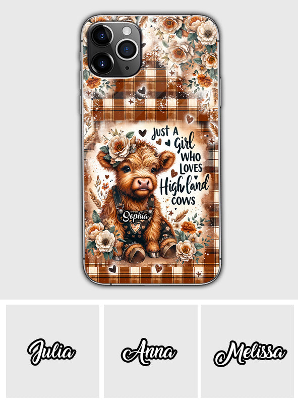 Just A Girl Who Loves Highland Cow - Personalisierte Handyhülle