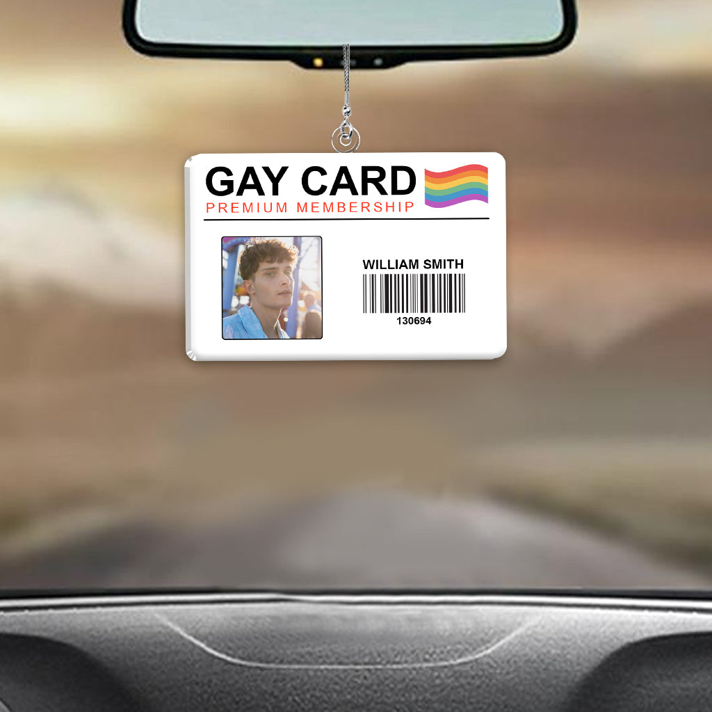 Premium Lifetime Membership Gay Card - Personalized LGBT Support Car Ornament