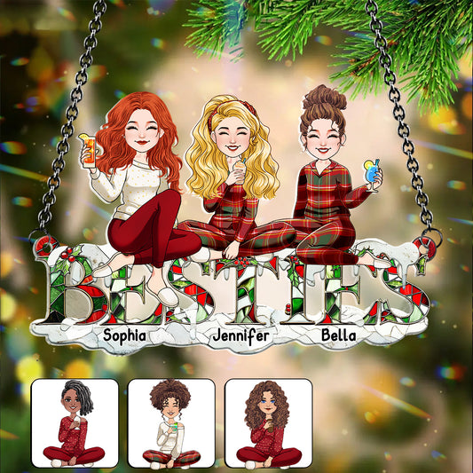 Besties Forever - Personalized Bestie Window Hanging Suncatcher Ornament