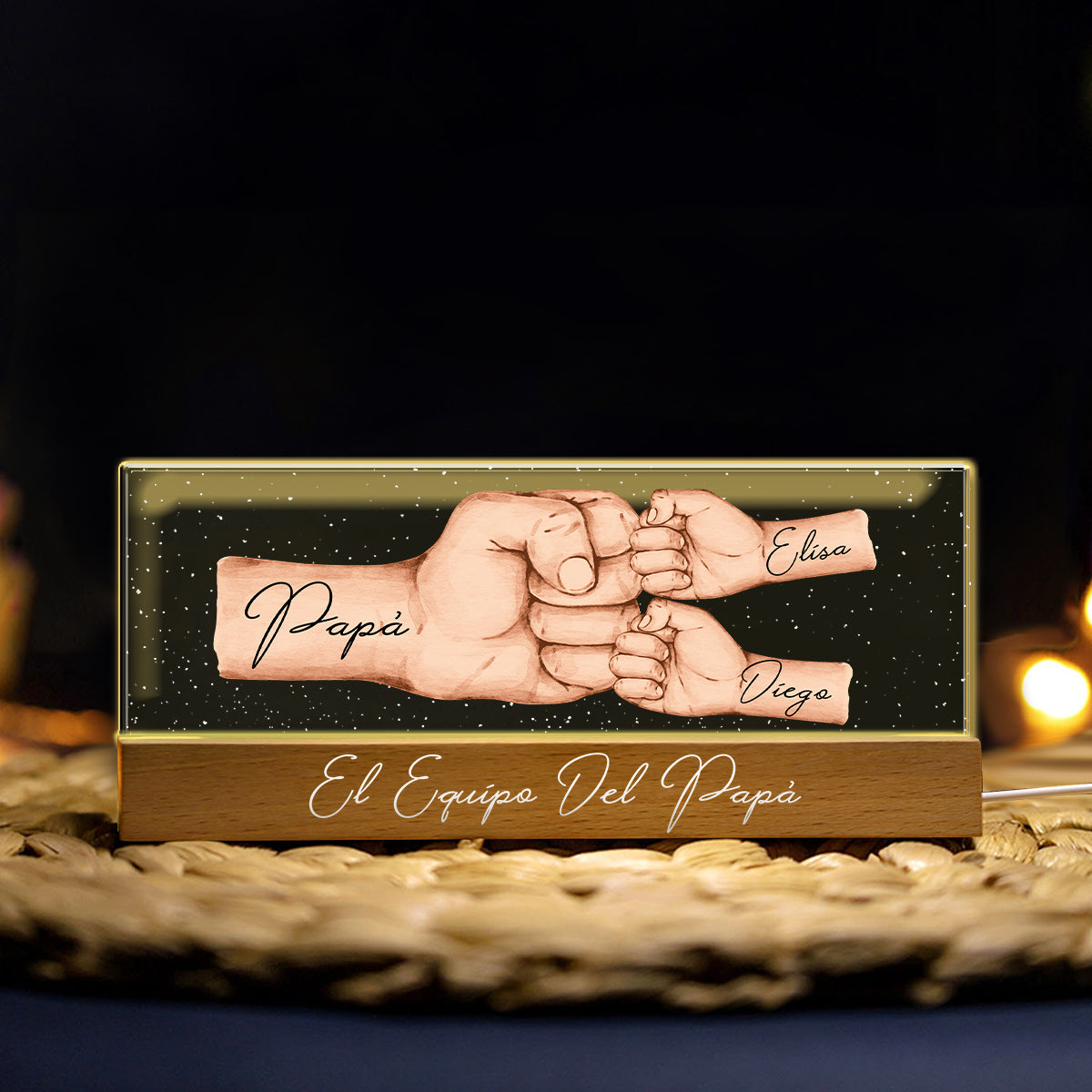 El Equipo Del Papá ¡Feliz Día del Padre! - Personalisiertes Vater-LED-Nachtlicht