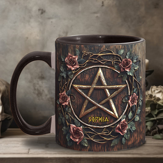 Beautiful Pentagram - Personalized Witch Accent Mug