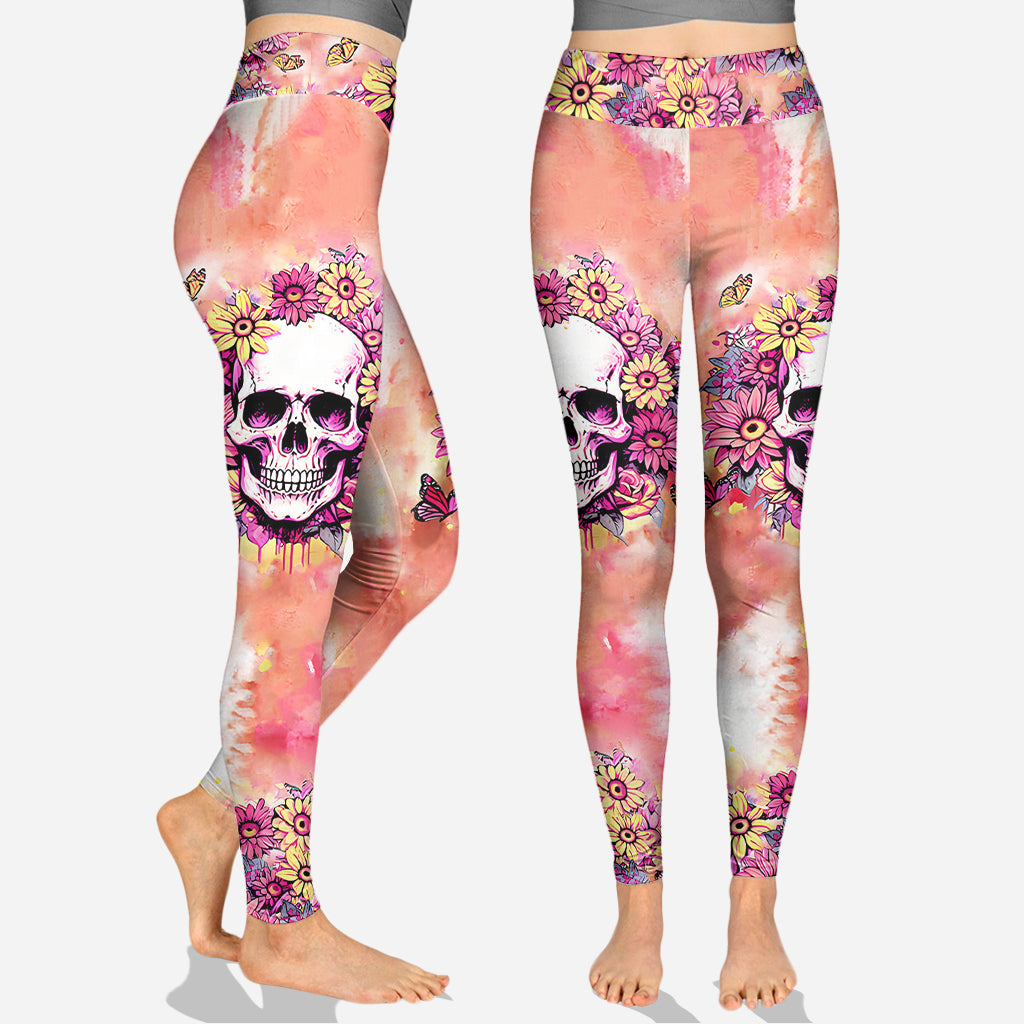Ich bin, wer ich bin – Personalisierter Totenkopf-Hoodie und Leggings