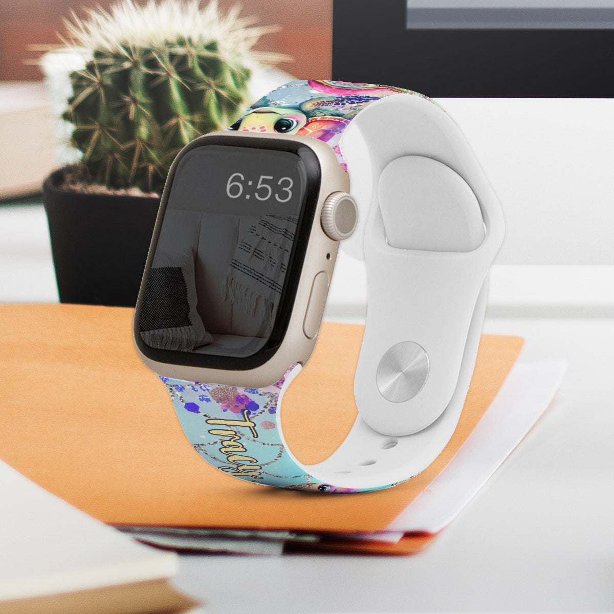 Niedliche Schildkröten – Personalisiertes Schildkröten-Armband für Apple Watch