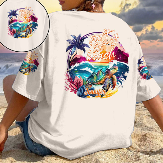 Salty Lil' Beach - Personalized Turtle All Over Shirt