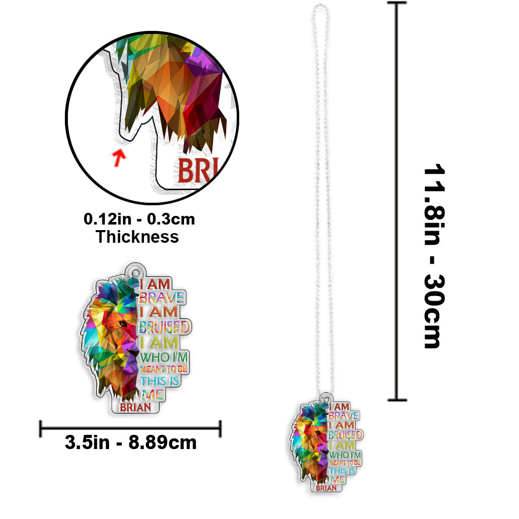 Ich bin mutig, verletzt, das bin ich – Löwenstolz – personalisierter Autoanhänger zur Unterstützung der LGBTQ+-Community