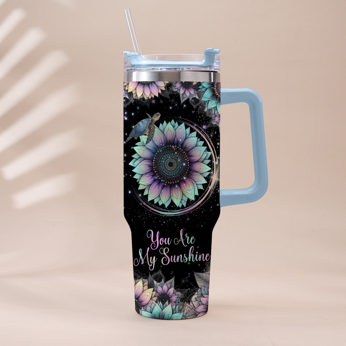 Du bist mein Sonnenschein – Personalisierter Schildkrötenbecher mit Henkel