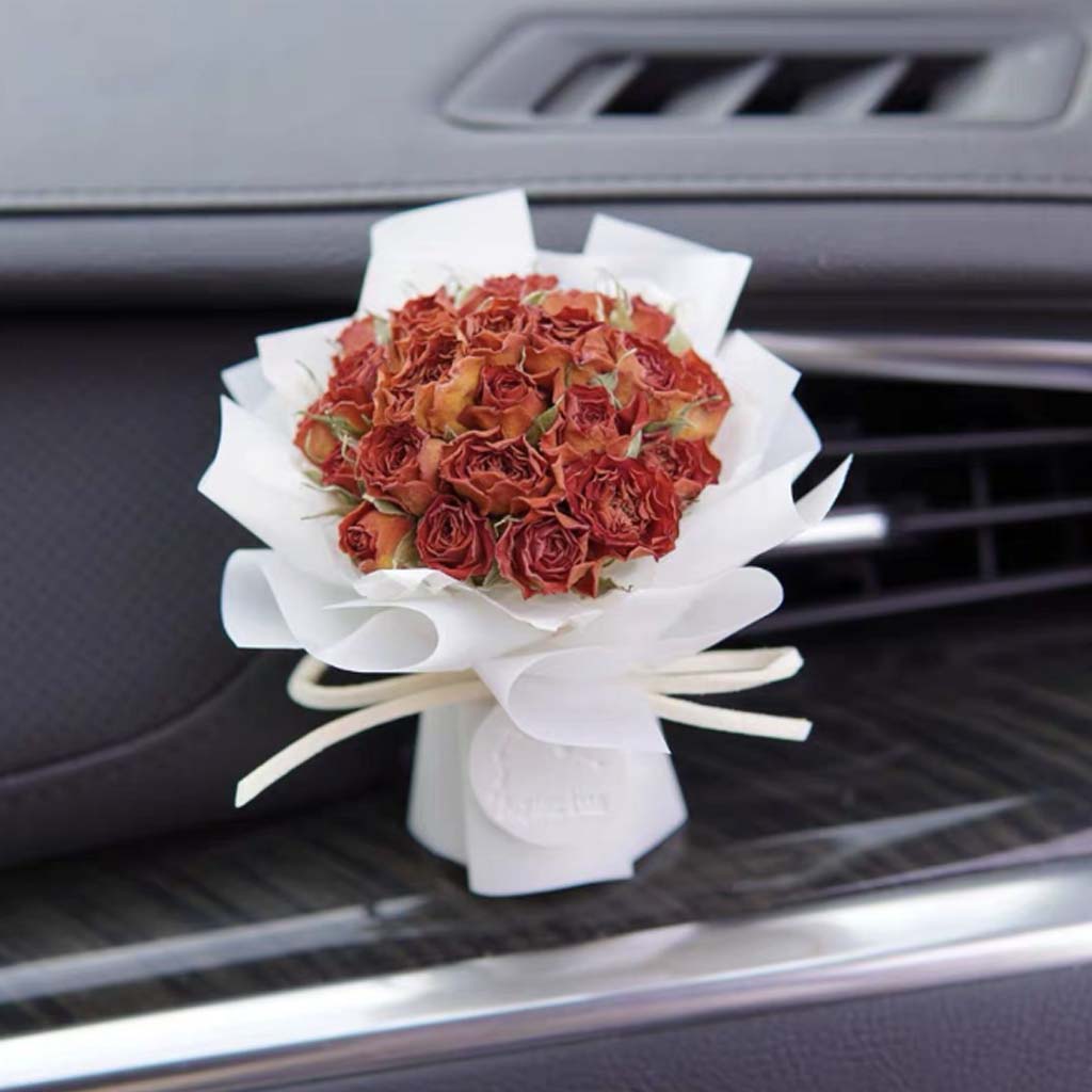Mini-Strauß getrockneter Blumen – Personalisierter Auto-Lufterfrischer mit Trockenblumenclip