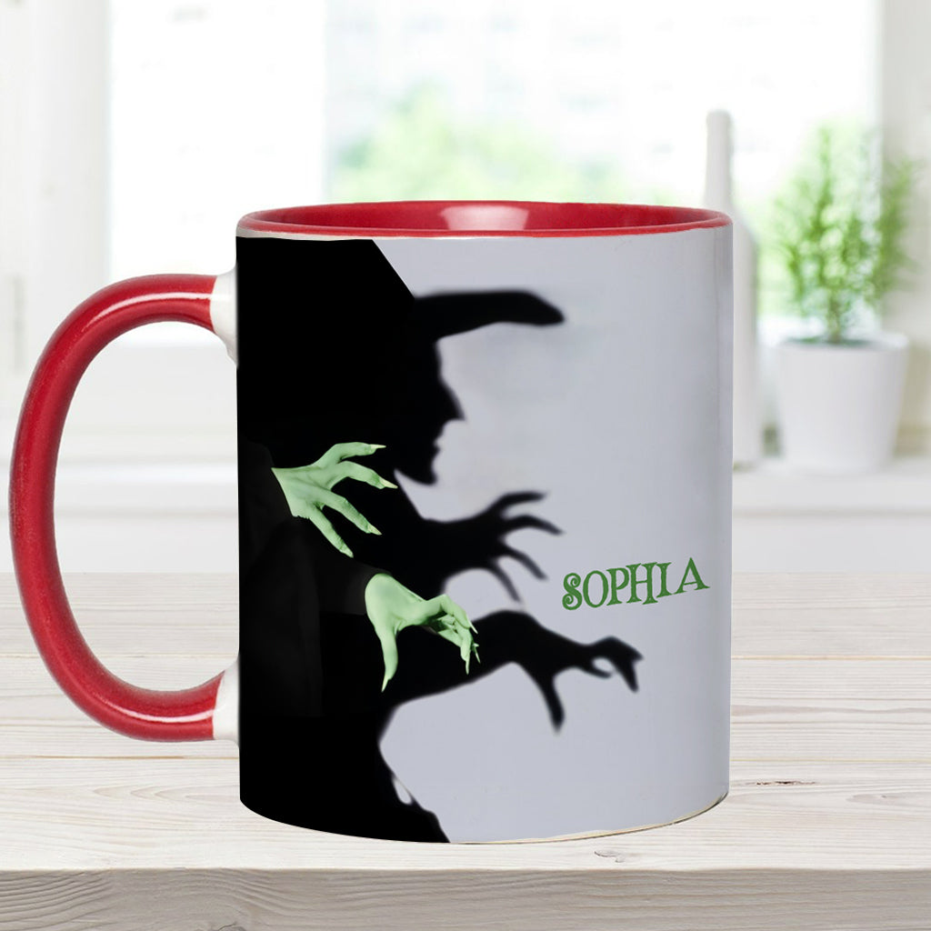 Halloween-Hexenschatten - Personalisierte Tasse mit Hexenmotiv