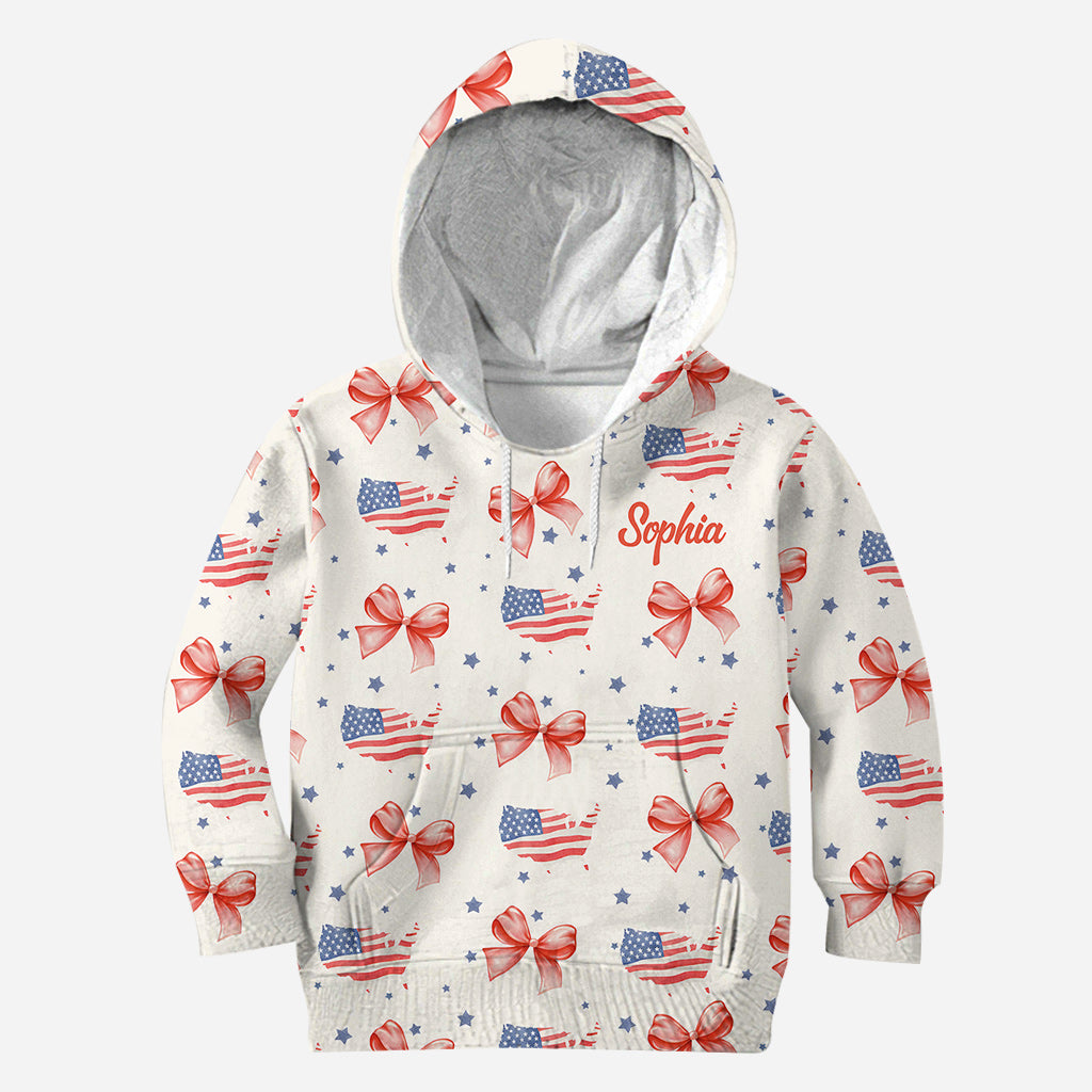 Coquette American Girl - Personalized Independence Day/ 4th of July All Over Shirt