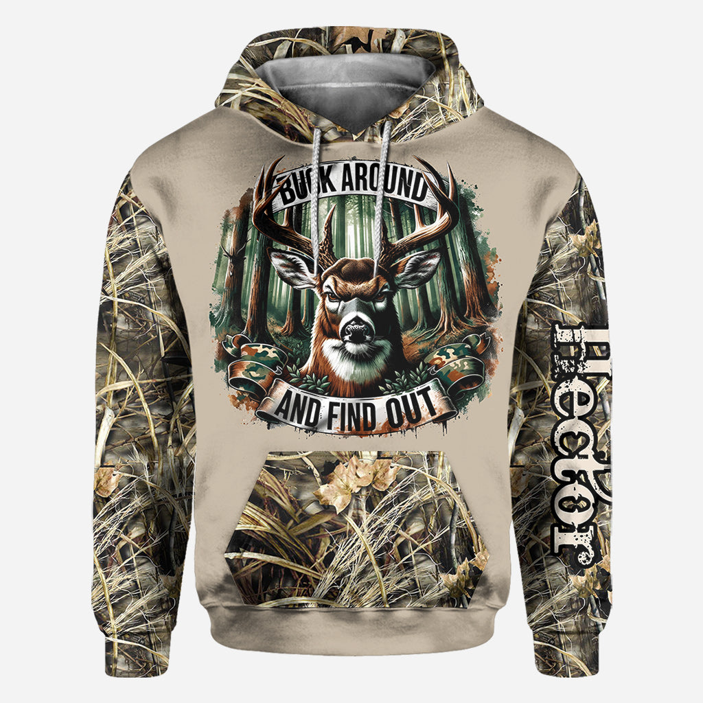 Buck Around And Find Out - Personalized Hunting All Over Shirt