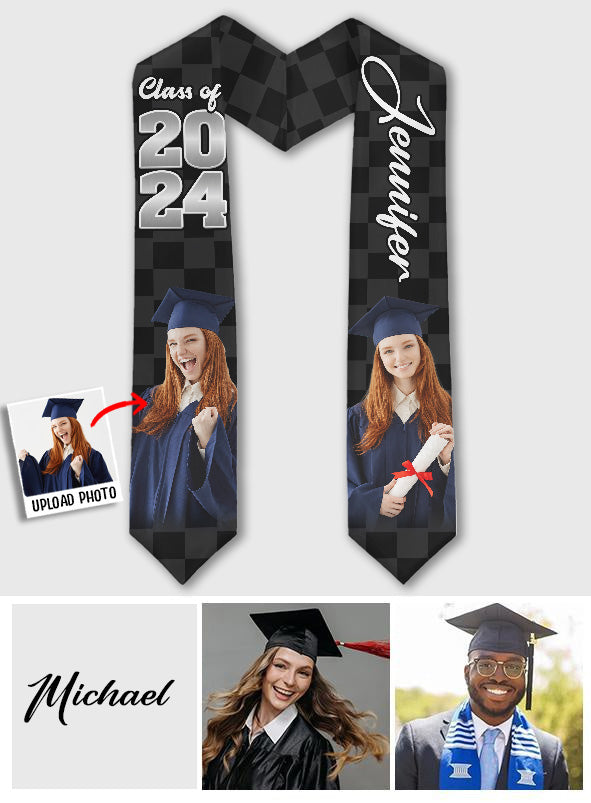 Photo Custom Graduation Stole Sash - Personalized Graduation Graduation Stole