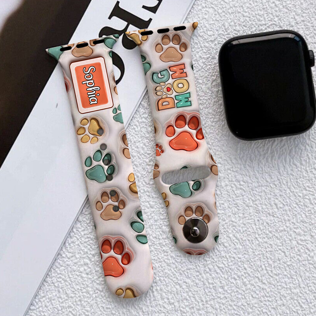 Die beste Hundemama und der beste Katzenpapa aller Zeiten – personalisiertes Apple Watch-Armband für Hunde