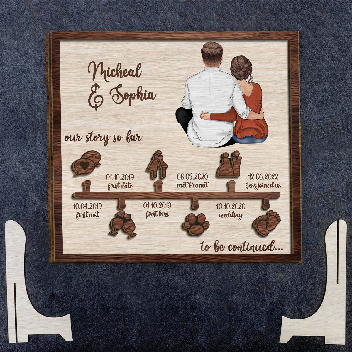 Our Story So Far - Personalized Couple 2 Layered Wood Sign / Wood Plaque