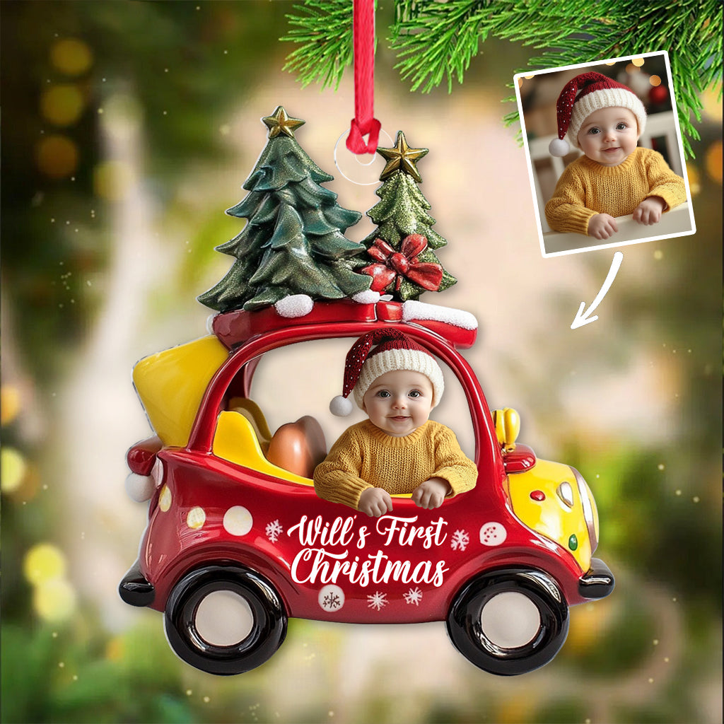 Baby's First Christmas - Personalized Newborn Transparent Ornament